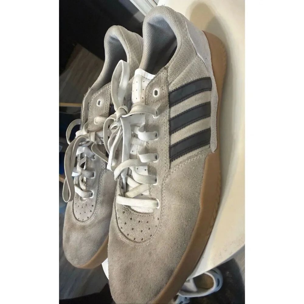 Adidas Men's City Cup Perforated Low Top Suede Athletic Shoes Gray Size 12.5